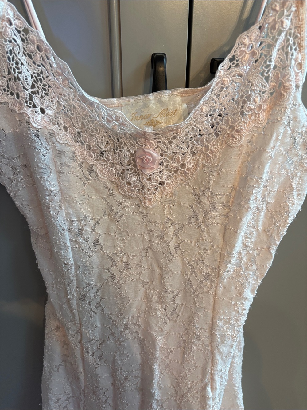 Lace Chemise Slip - Light Pink Women's Intimate Y2K Vintage S - Picture 2 of 6
